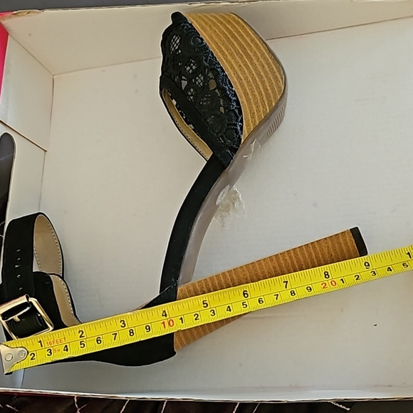 Dream Pairs Silvia High Heel Platform Womens 8 Open Toe Ankle Strap Black - Picture 3 of 10